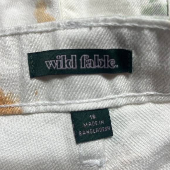 Wild Fable Shorts Sz 16 Frayed Hem High Waisted Splattered Print Tie Dye Denim - Picture 5 of 8